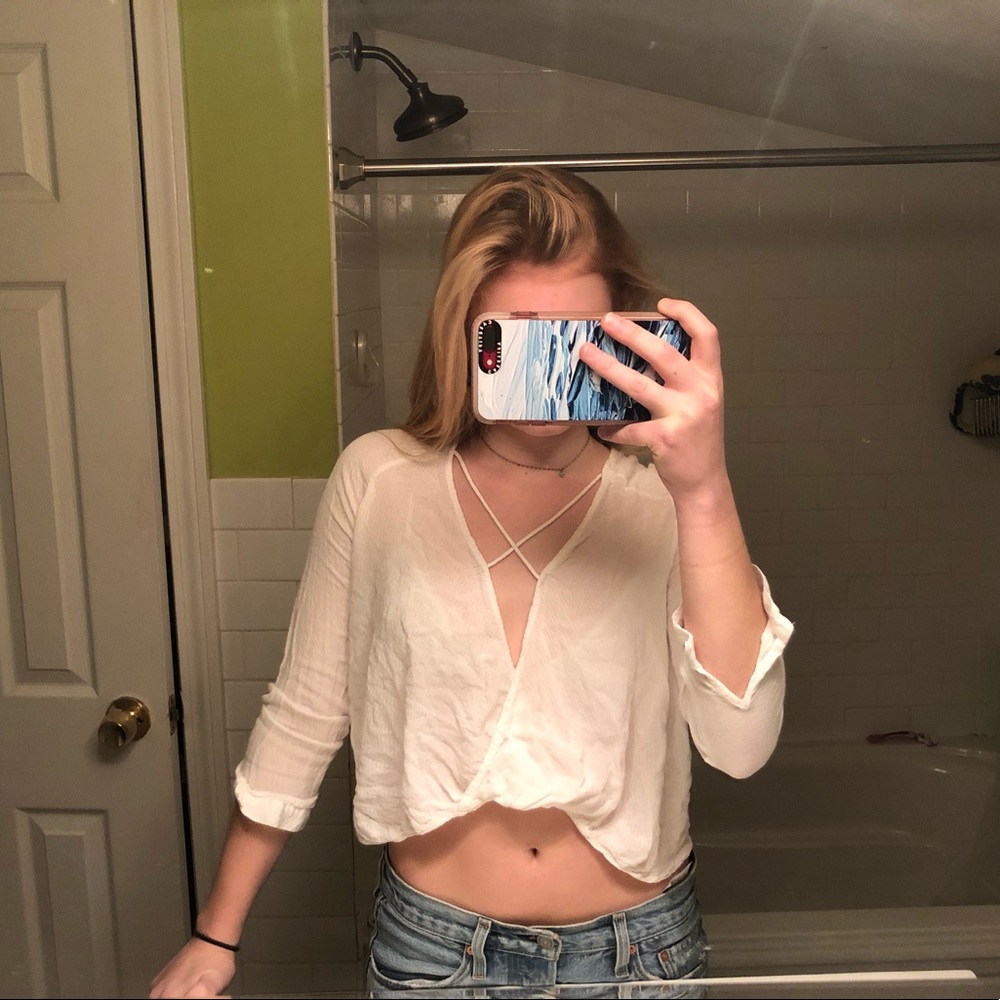 URBAN OUTFITTERS White Long Sleeve Top